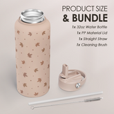 Maple Leaf Water Bottle 32oz Stainless Steel with Lid & Straw, Fall Insulated Bottles Gift for Women Girls, Autumn Gifts